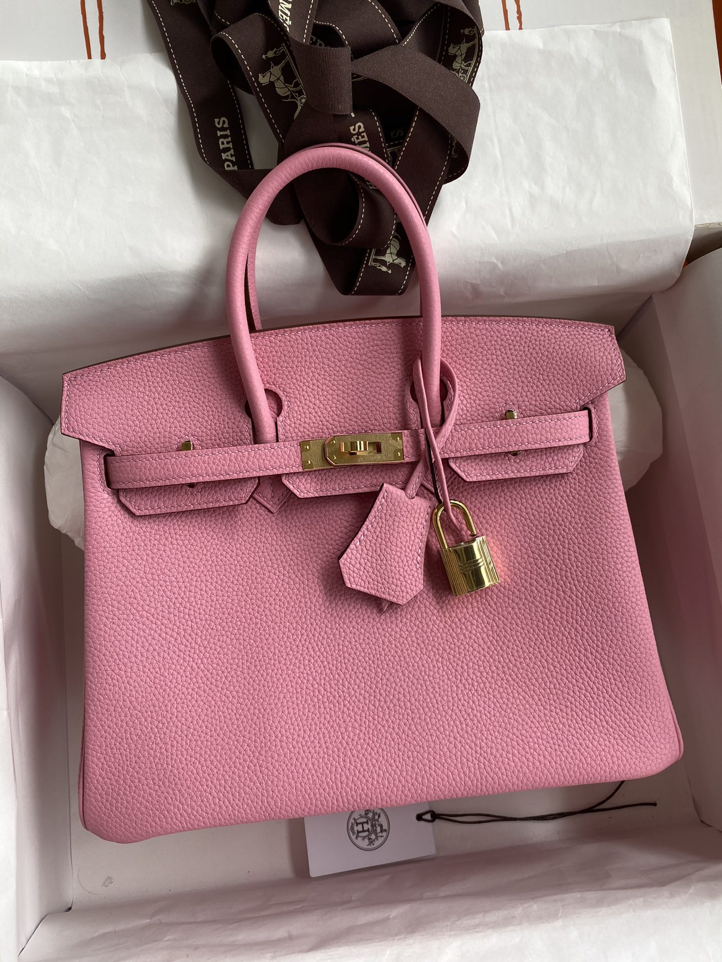 Hermes Birkin 25CM Togo Leather Handbag Pink